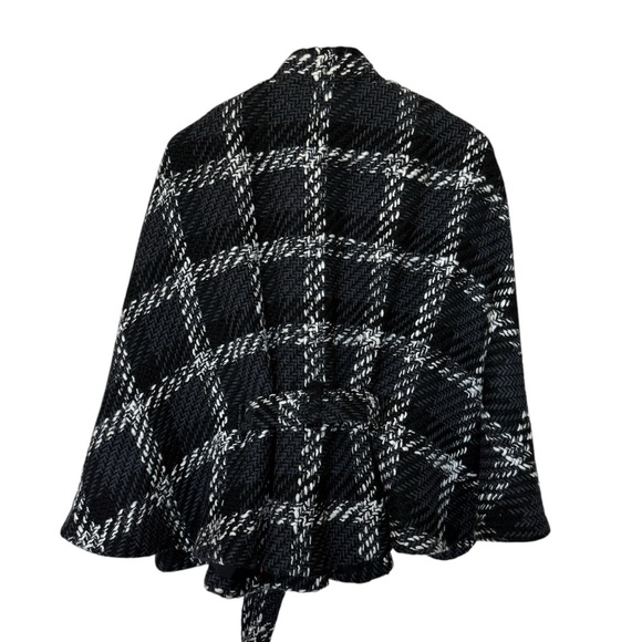 NWT Harold’s Women’s XL Black Plaid Wool Blend Jacket Belted Waist Casual $225 - Picture 5 of 7